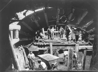 Bau der Pariser Metro, ca. 1900